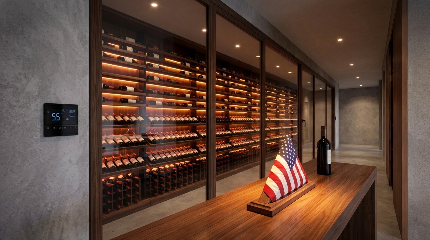 Modern wine cellar with APEX ducted cooling system